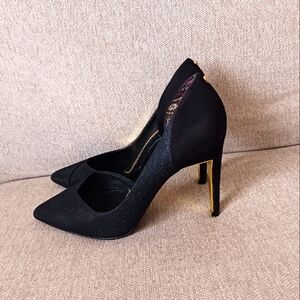 Ted Baker London Elegant Black and Gold Women's Heels